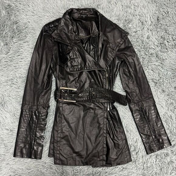 RUDSAK Black Genuine Leather Trim Jacket Size XS - Picture 1 of 9